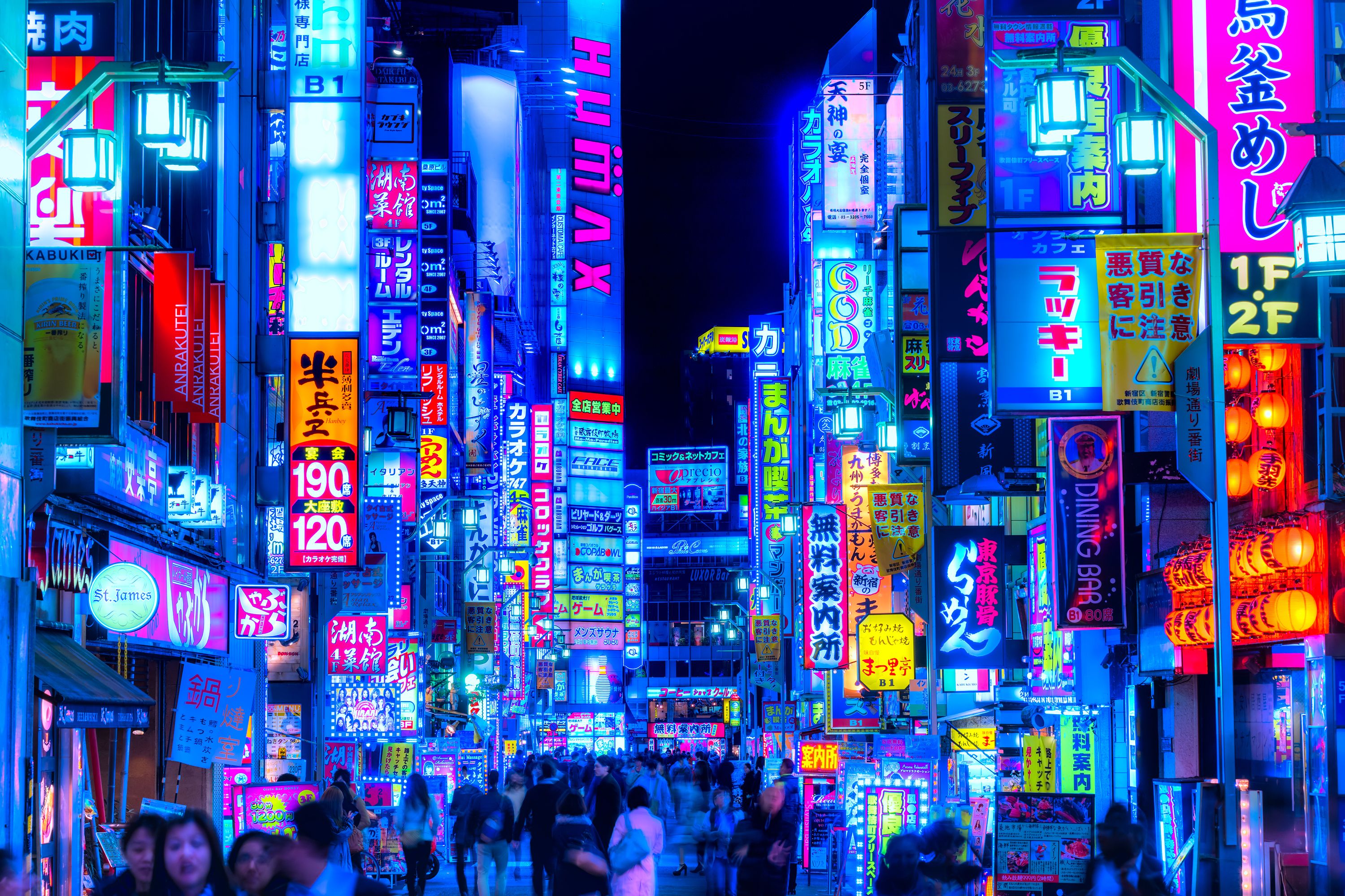 a picture in the middle of japan at night
